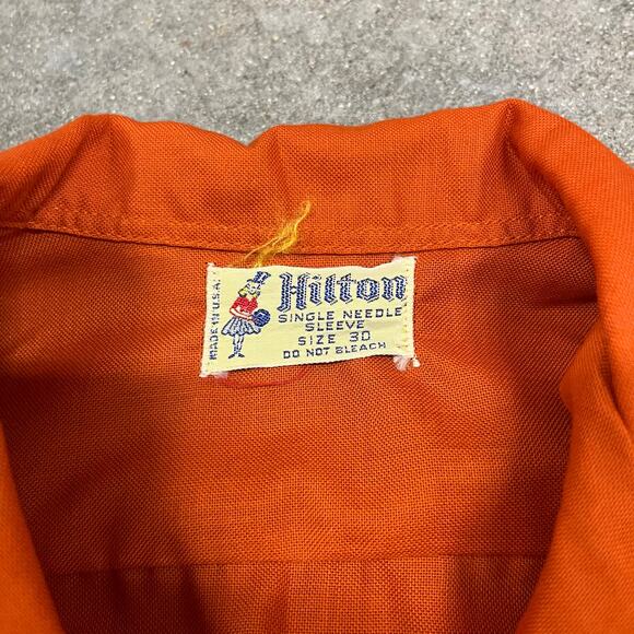 Vintage 50s 60s Hilton Women's Chain Stitch Bowling Shirt Size 30 - Picture 6 of 6